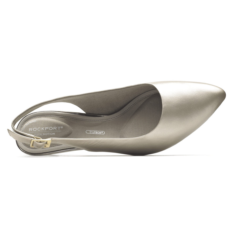 Rockport Singapore Womens Pumps - Total Motion Kaiya Slingback Silver - SL8902571